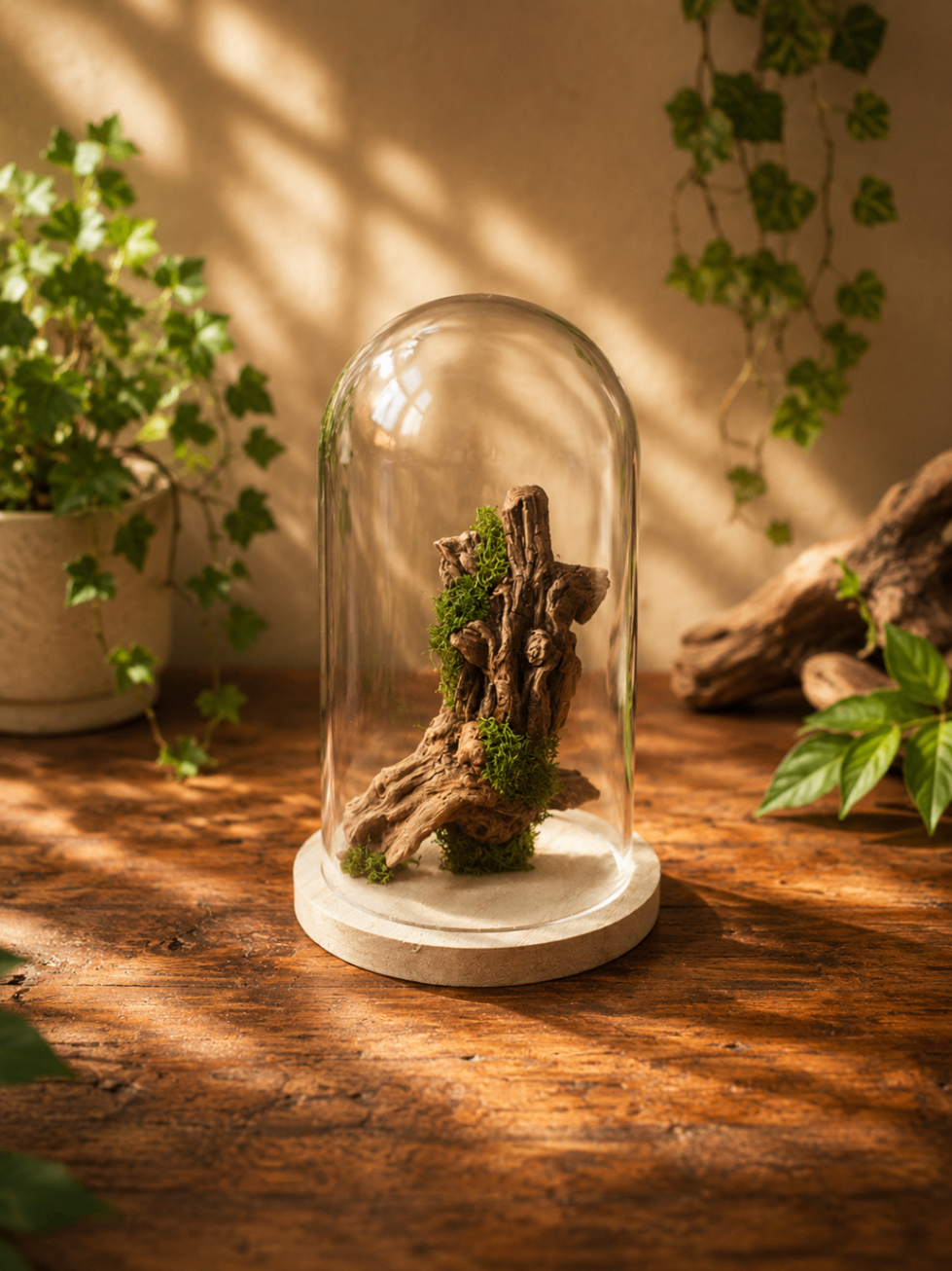 Terrarium Cloche Legno